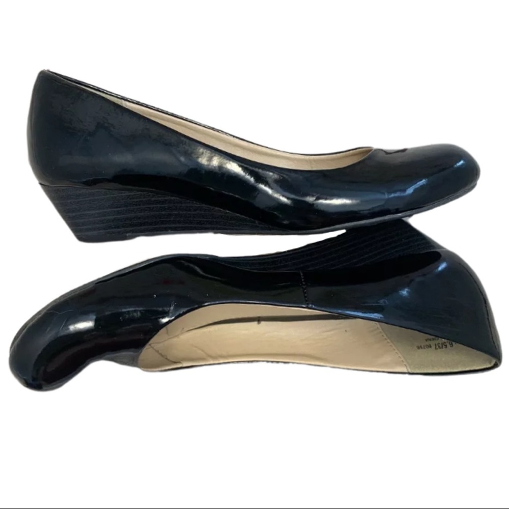🎀 CL by Laundry “Marcie” Black Patent Wedge - Picture 7 of 13